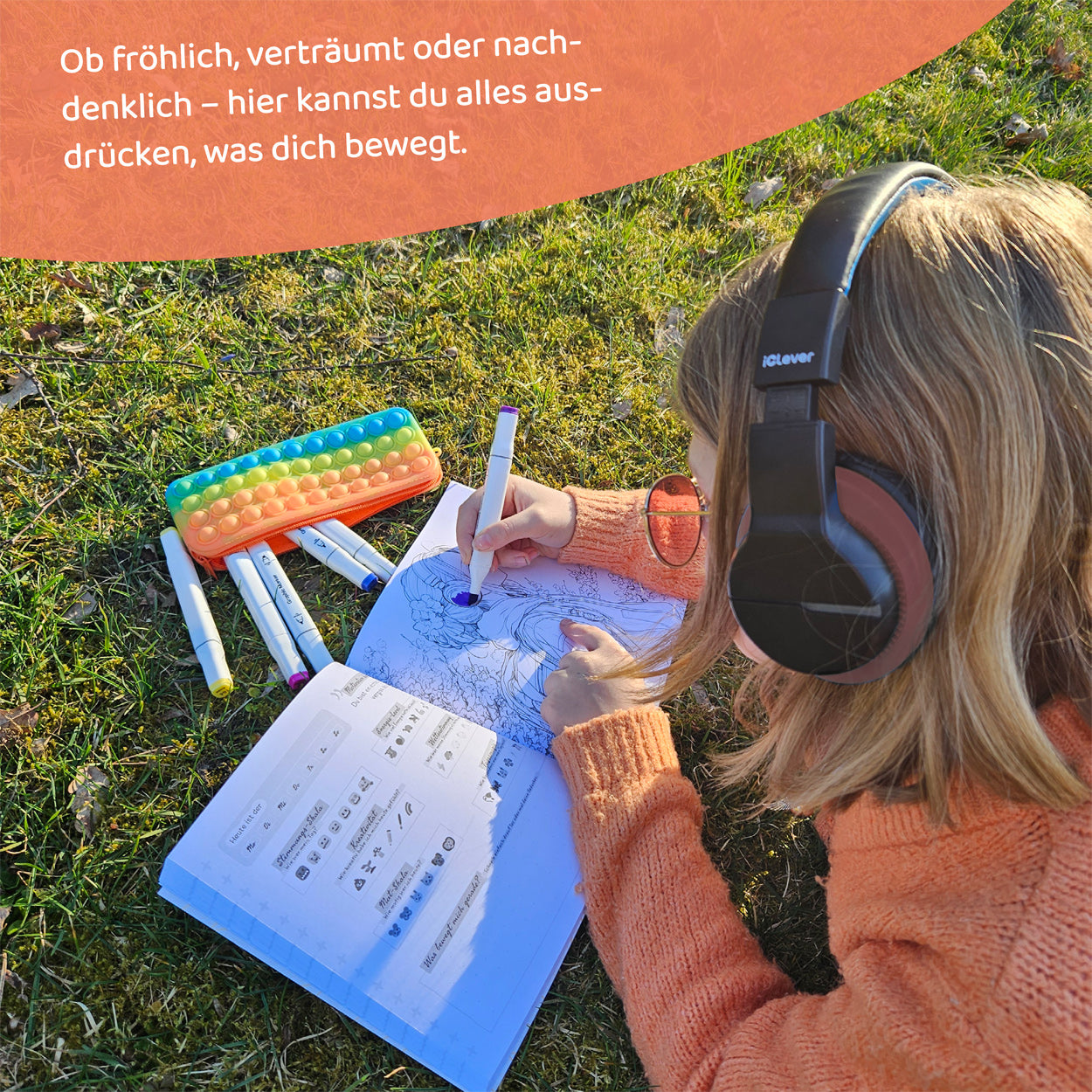 Mädchen Malbuch mit Moodtracker
