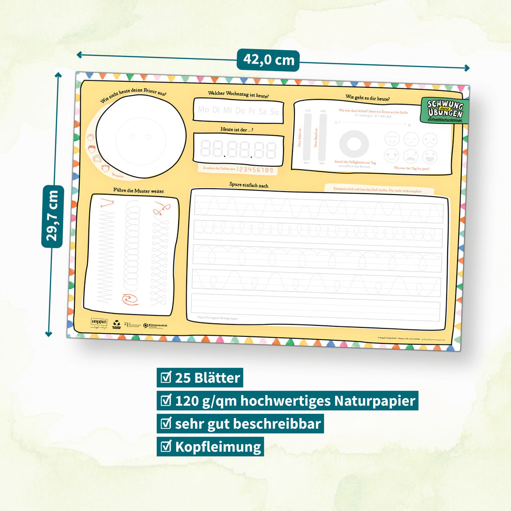 Schreibtischunterlage Schwungübungen (Gelb)