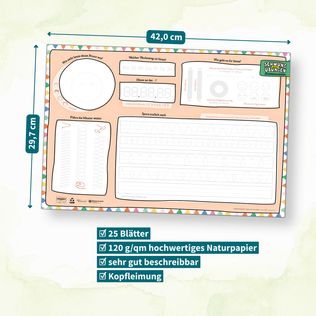 Schreibtischunterlage Schwungübungen (Rot)