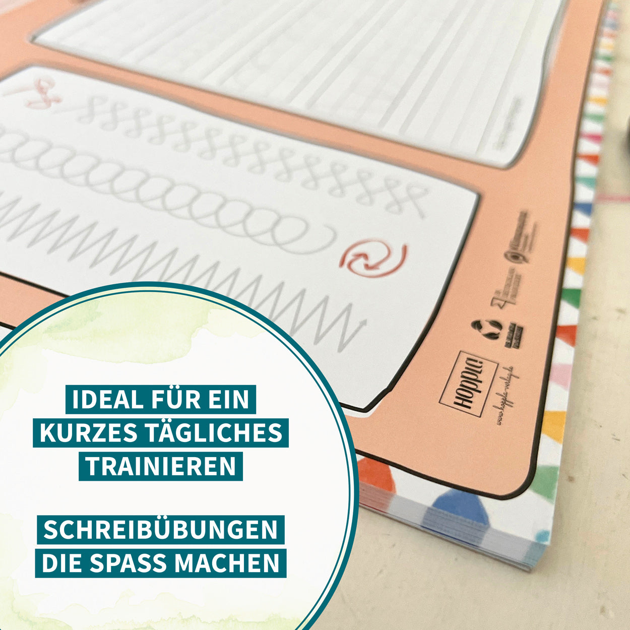 Schreibtischunterlage Schwungübungen (Rot)