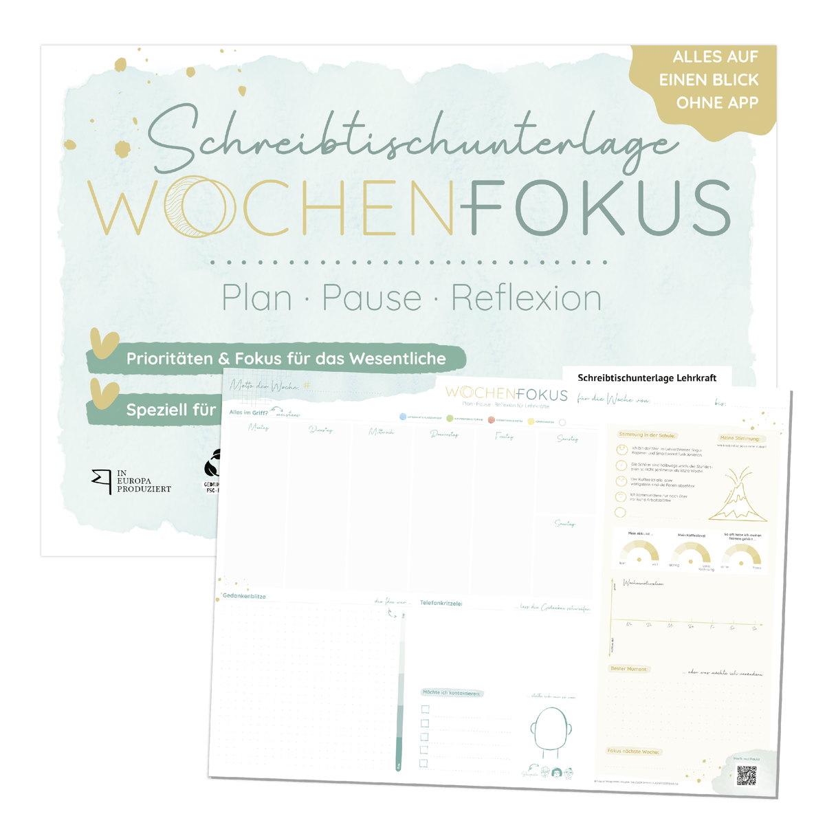 Schreibtischunterlage – Wochenfokus Lehrkraft