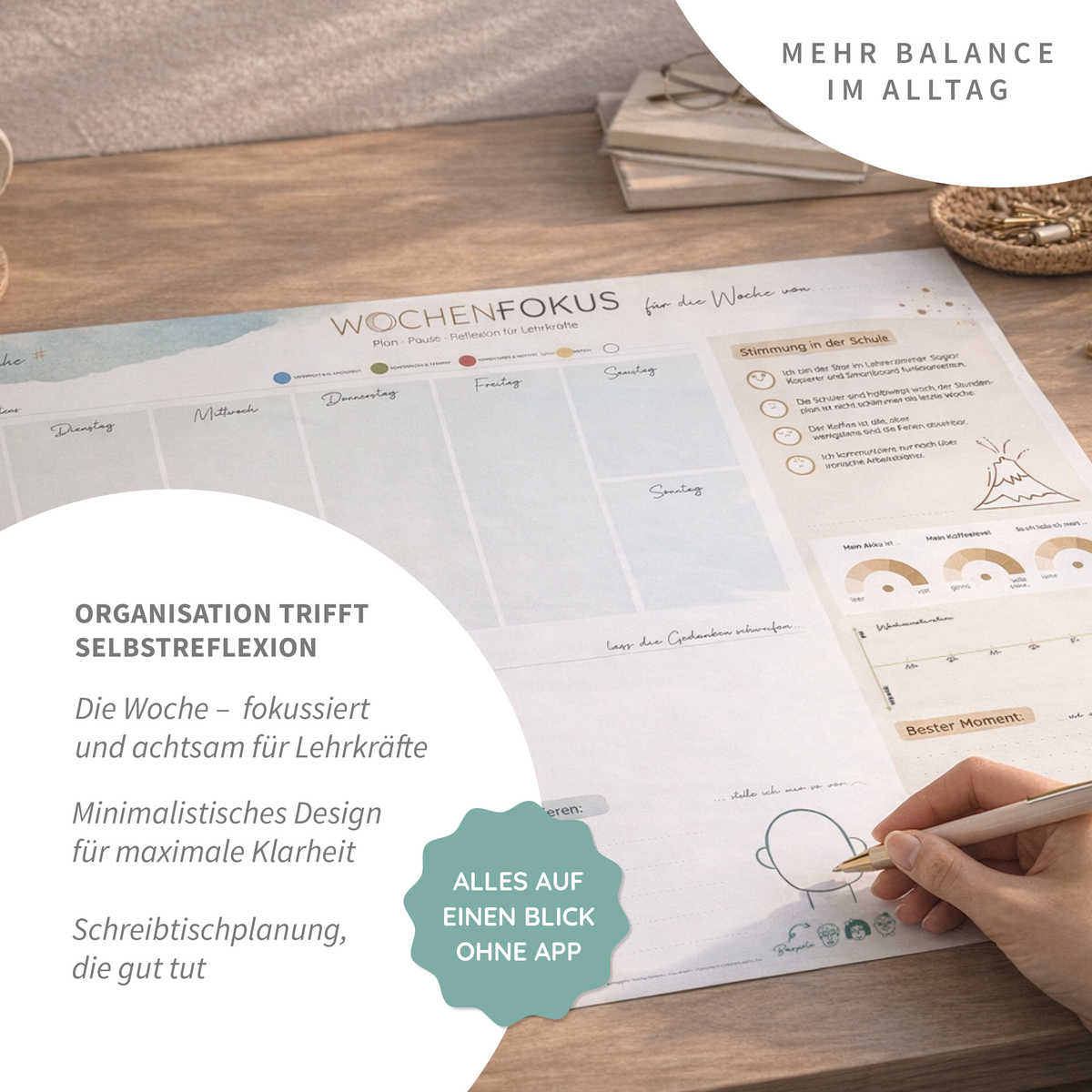 Schreibtischunterlage – Wochenfokus Lehrkraft